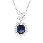 Collier argent 925, pierre synthétique zirconias 42 cm - vue 2