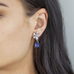Boucles d'oreilles pendants argent 925 zirconias - vue 1