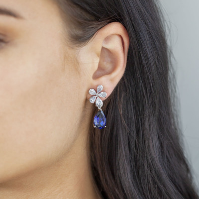 925 silver zirconia pendant earrings