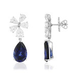 Boucles d'oreilles pendants argent 925 zirconias - vue 2