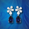 Boucles d'oreilles pendants argent 925 zirconias - vue VD1