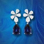 Boucles d'oreilles pendants argent 925 zirconias - vue D1