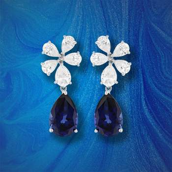 925 silver zirconia pendant earrings
