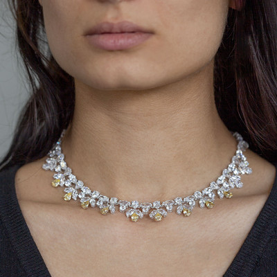 Collier argent 925 zirconias 40 cm