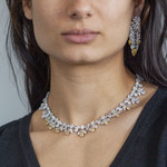 Collier argent 925 zirconias 40 cm - vue porté 2