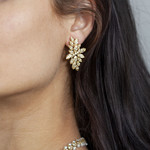Boucles d'oreilles argent 925 doré zirconias - vue 1