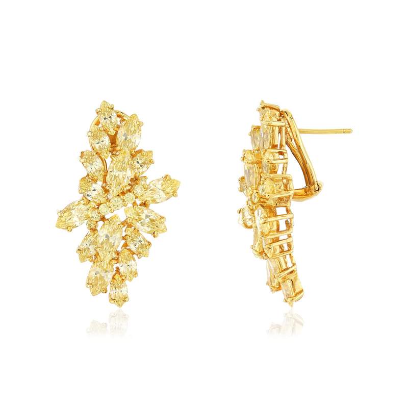 Boucles d'oreilles argent 925 doré zirconias - vue 2