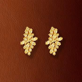 925 silver gold-plated earrings with zirconia stones