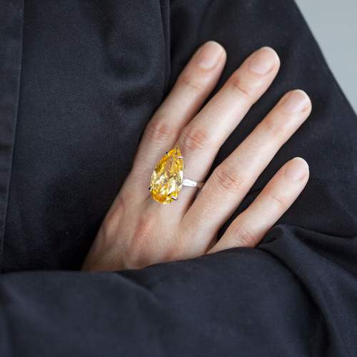 Bague argent 925 zirconia jaune