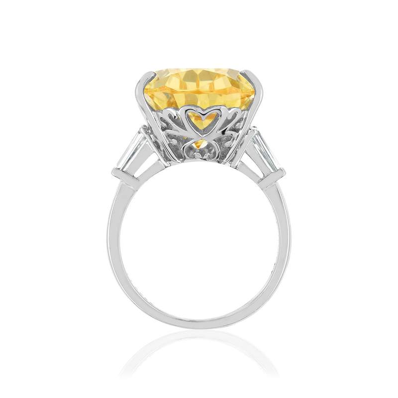 Bague argent 925 zirconia jaune - vue 3