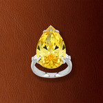 Bague argent 925 zirconia jaune - vue D1