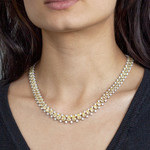 Collier argent 925 zirconias jaune et blanc 43 cm - vue 1
