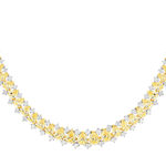 Collier argent 925 zirconias jaune et blanc 43 cm - vue 2