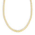 Collier argent 925 zirconias jaune et blanc 43 cm - vue 3