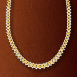 Collier argent 925 zirconias jaune et blanc 43 cm - vue D1