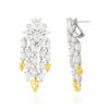 Boucles d'oreilles pendants argent 925 zirconias jaune et blanc - vue V2