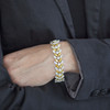 Bracelet argent 925, zirconias jaunes et blancs 18 cm - vue V1