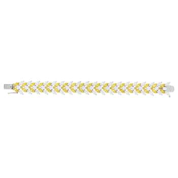 Armband van 925 zilver, met gele en witte zirkonia's, 18 cm