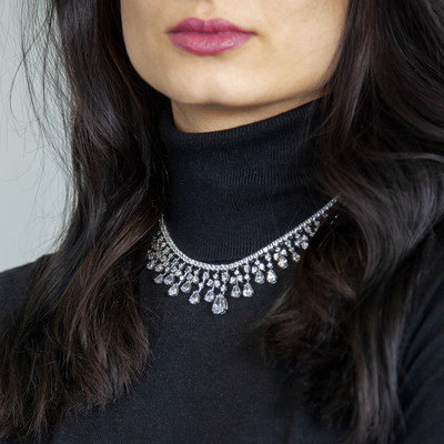 Collier argent 925 zirconias 41 cm - vue 1
