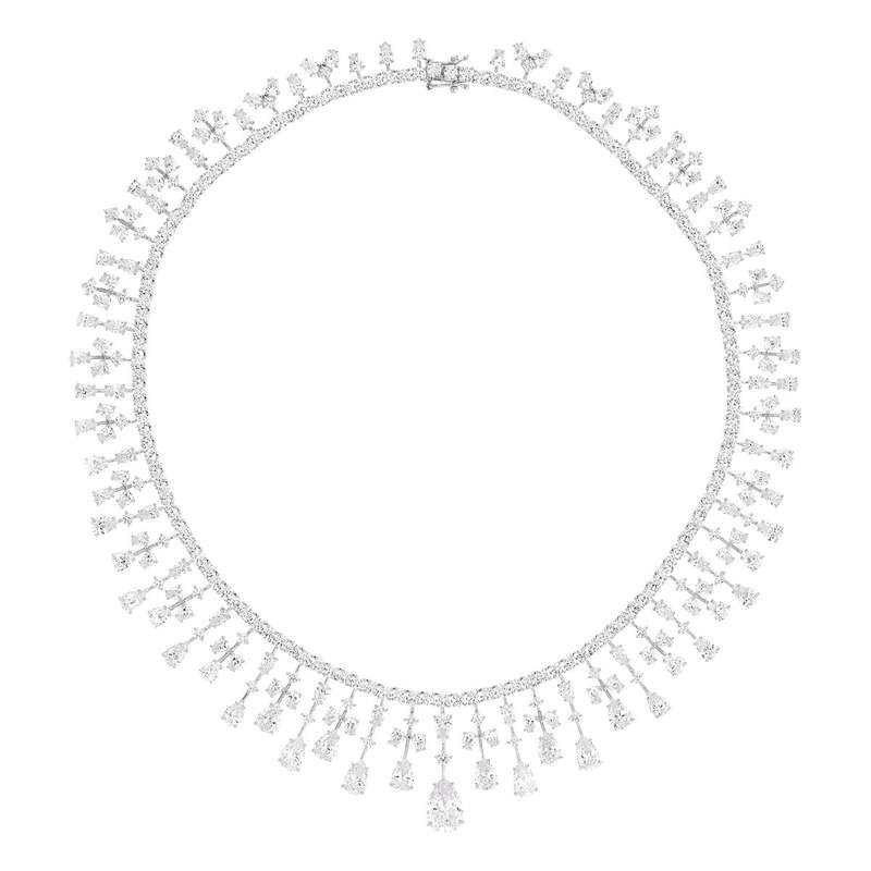 Collier argent 925 zirconias 41 cm - vue 5