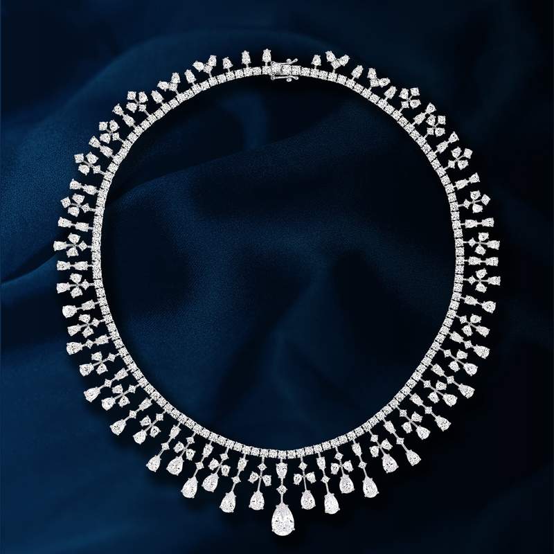 Collier argent 925 zirconias 41 cm - vue D1