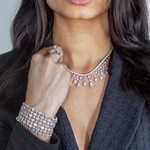 Collier argent 925 zirconias 41 cm - vue porté 2