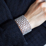 Bracelet argent 925 zirconias 17 cm - vue 1