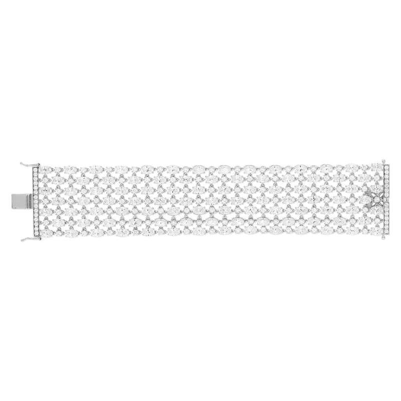 Bracelet argent 925 zirconias 17 cm - vue 2