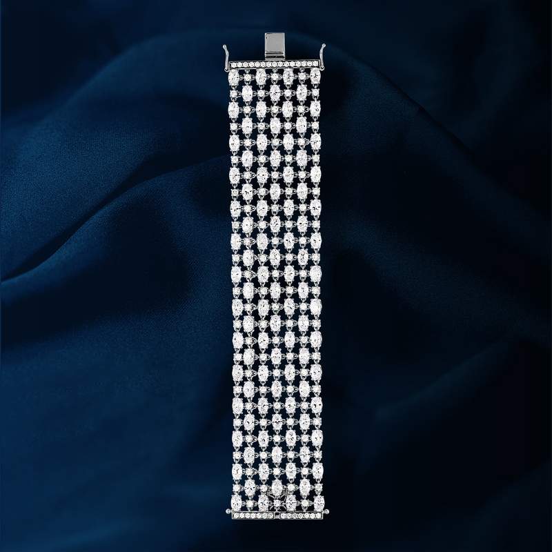 Bracelet argent 925 zirconias 17 cm - vue D1