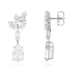 Boucles d'oreilles pendants argent 925 zirconias - vue 2