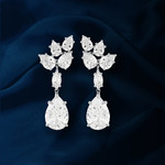 Boucles d'oreilles pendants argent 925 zirconias - vue D1