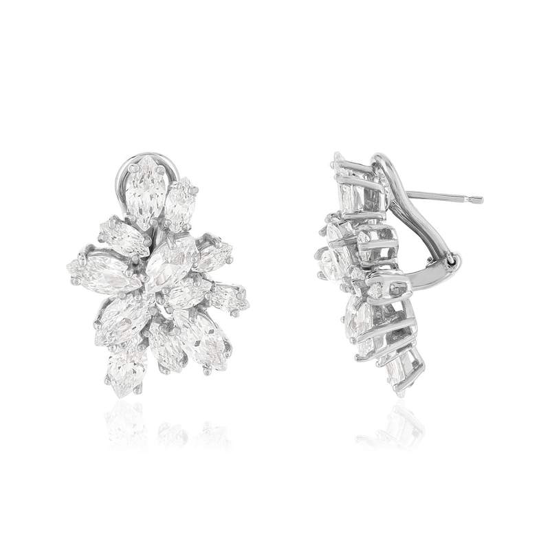 Boucles d'oreilles pendants argent 925 zirconias - vue 2