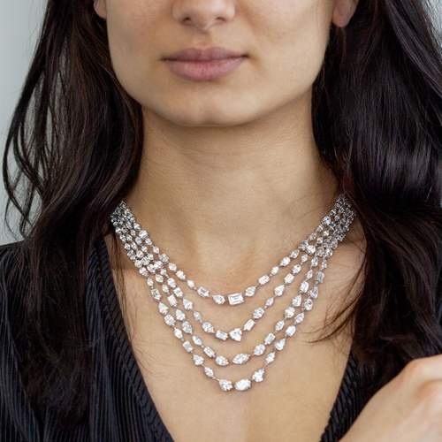 Collier argent 925 zirconias 42cm