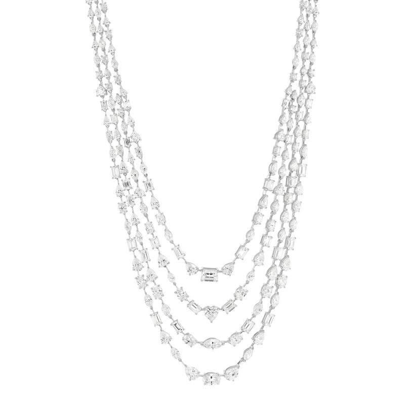 Collier argent 925 zirconias 42cm - vue 3