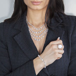 Collier argent 925 zirconias 42cm - vue porté 1