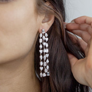 Boucles d'oreilles pendants argent 925 zirconias.