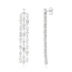 Boucles d'oreilles pendants argent 925 zirconias. - vue 2