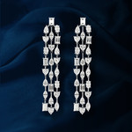 Boucles d'oreilles pendants argent 925 zirconias. - vue D1