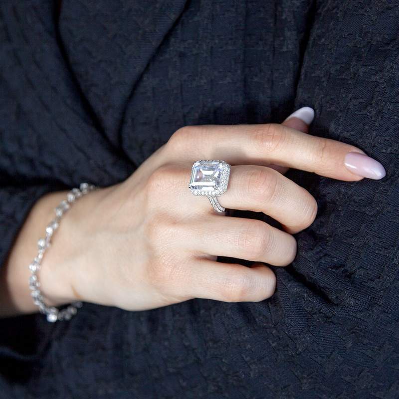 Bague argent 925 zirconias - vue 1