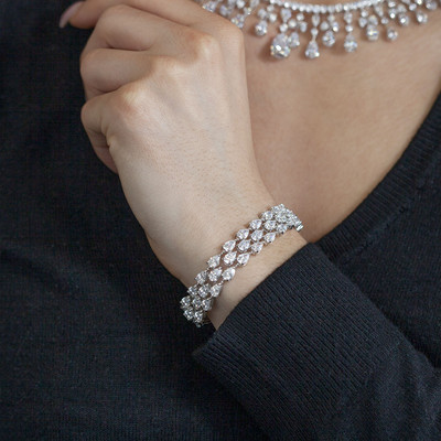 Silver bracelet 925 zirconias 16.5 cm