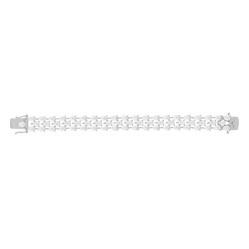 Bracelet argent 925 zirconias 16.5 cm - vue 3