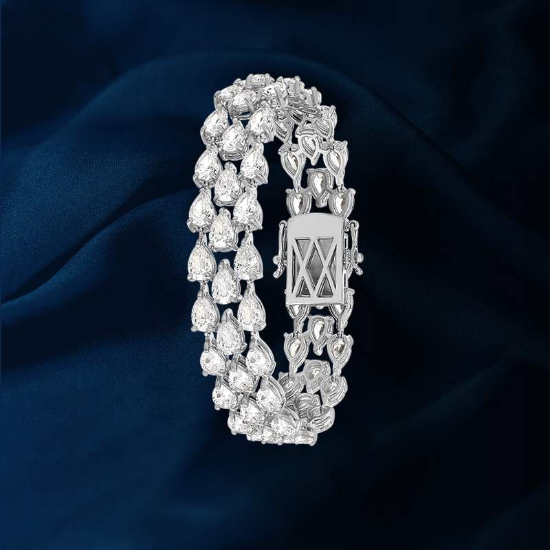 Bracelet argent 925 zirconias 16.5 cm - vue D1