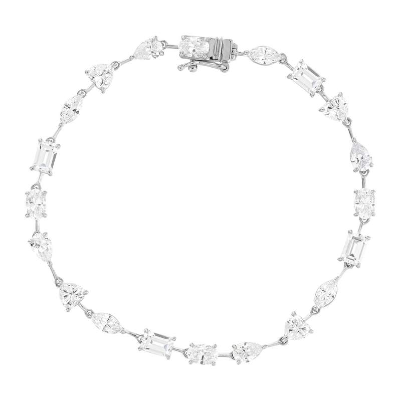 Bracelet argent 925 zirconias 19 cm - vue 2