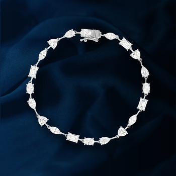 Silver bracelet 925 zirconias 19 cm