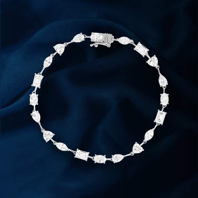 Bracelet argent 925 zirconias 19 cm - vue D1