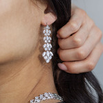 Boucles d'oreilles pendants argent 925 zirconias. - vue 1