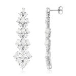 Boucles d'oreilles pendants argent 925 zirconias. - vue 2
