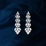 Boucles d'oreilles pendants argent 925 zirconias. - vue D1