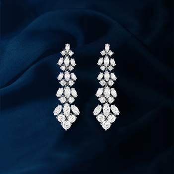 925 silver zirconia pendant earrings.