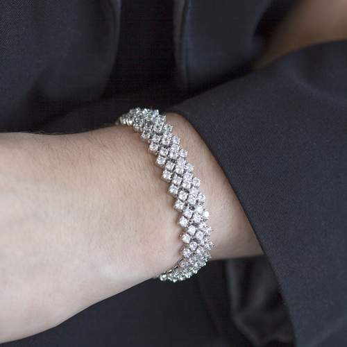 Bracelet argent 925 zirconias 15.5 cm